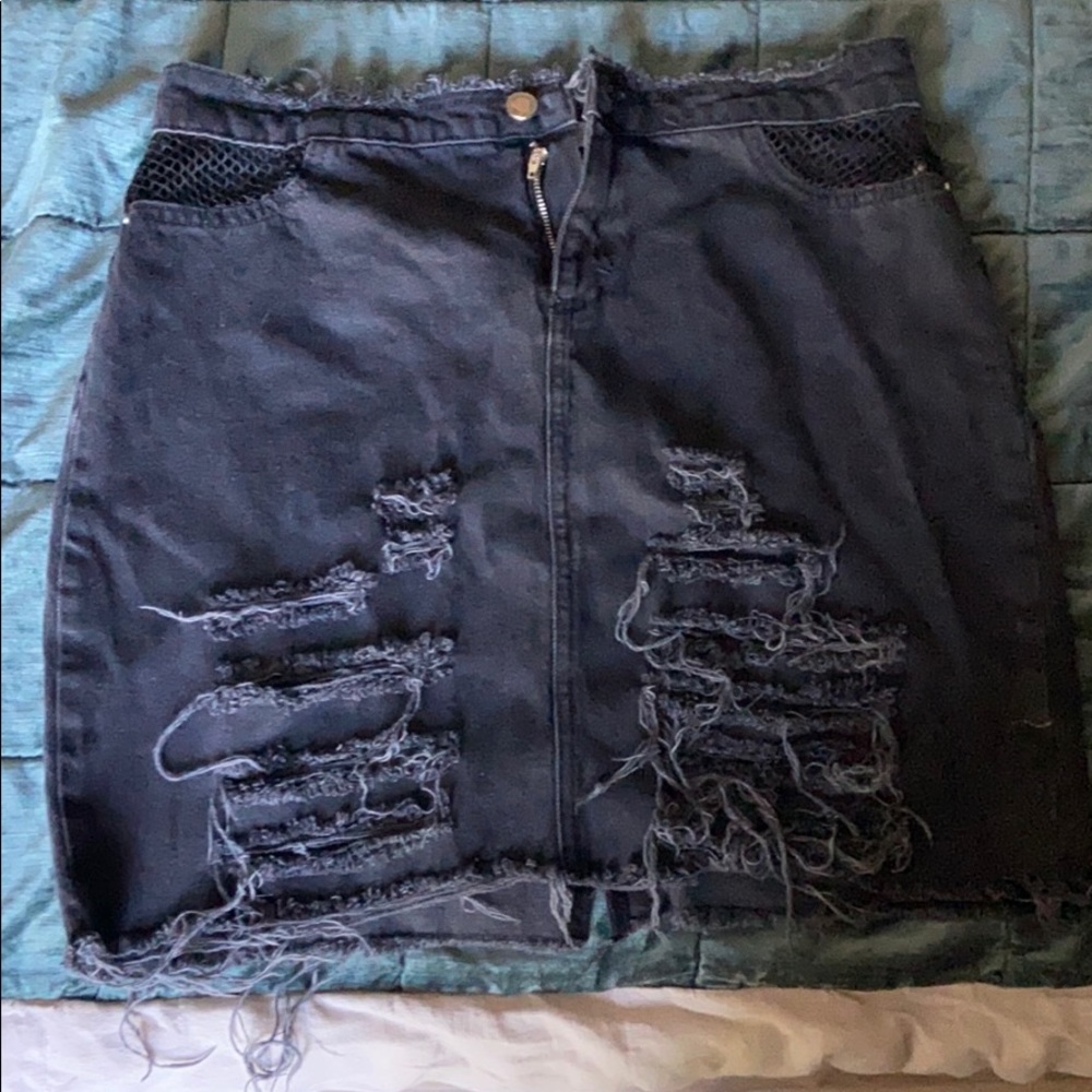 Zara denim black skirt